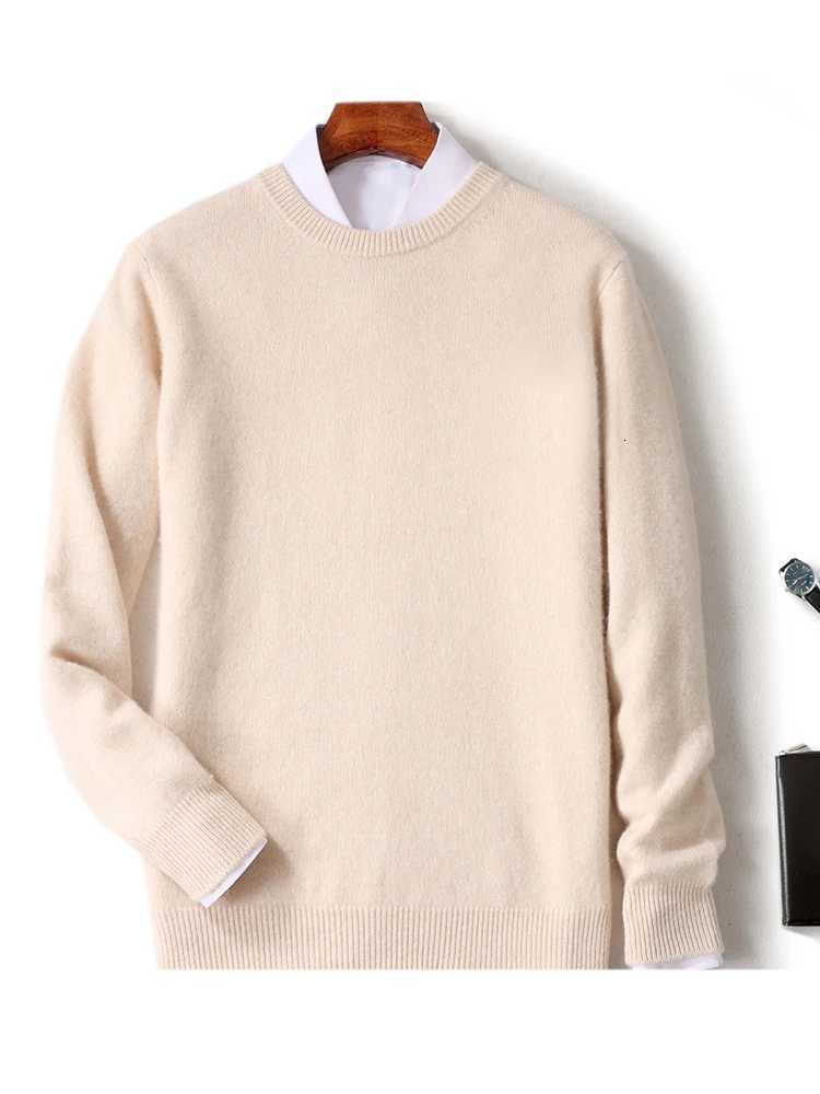 Simple Men Sweater 100 Merino Wool Pullover Autumn Winter Knitwear Oneck Casual Cashmere Solid Clothing Top Basics Inside JoinXJ251022