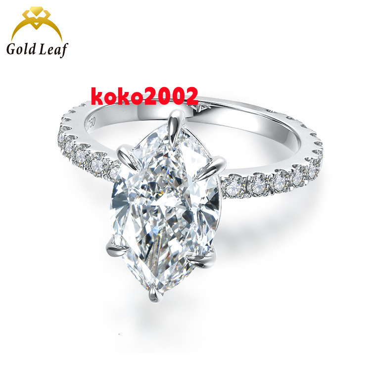 Customized Fine Jewelry 10K 14K 18K Gold Wedding Ring 05CT 3CT Marquise Cut D VVS Lab Grown Diamond Ring Engagement for Women