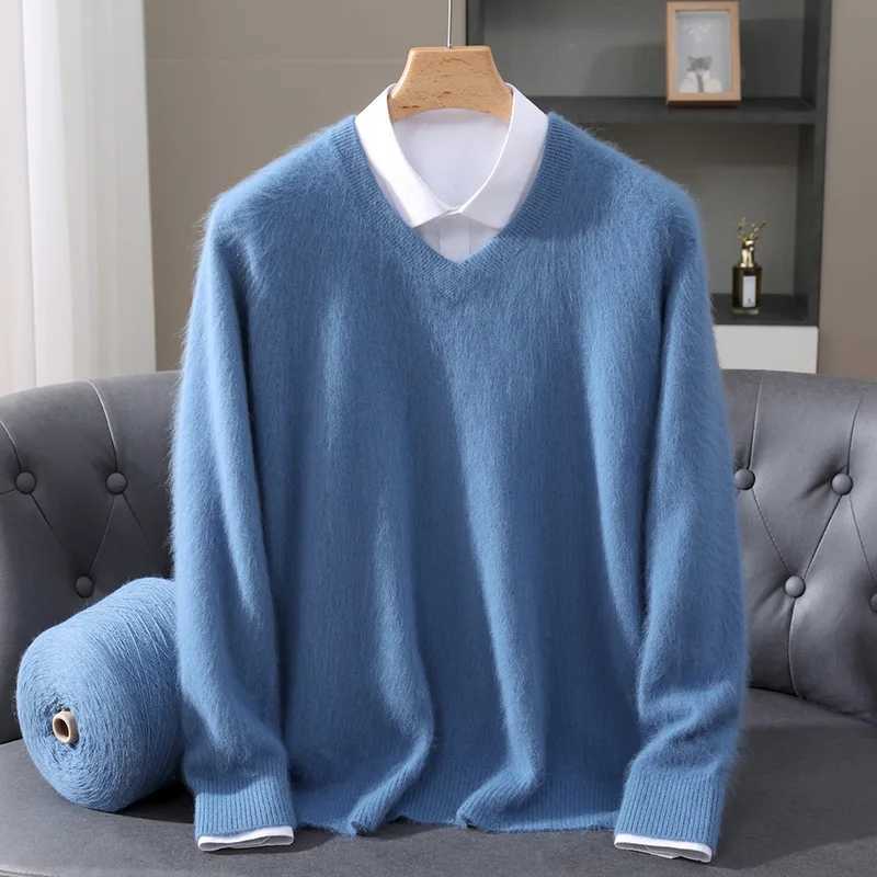 The New Mens Mink Wool Knitted Sweater For Autumn And Winter Is A Casual Pullover With A VNeck Simple And Elegant DBE D25XJ251022