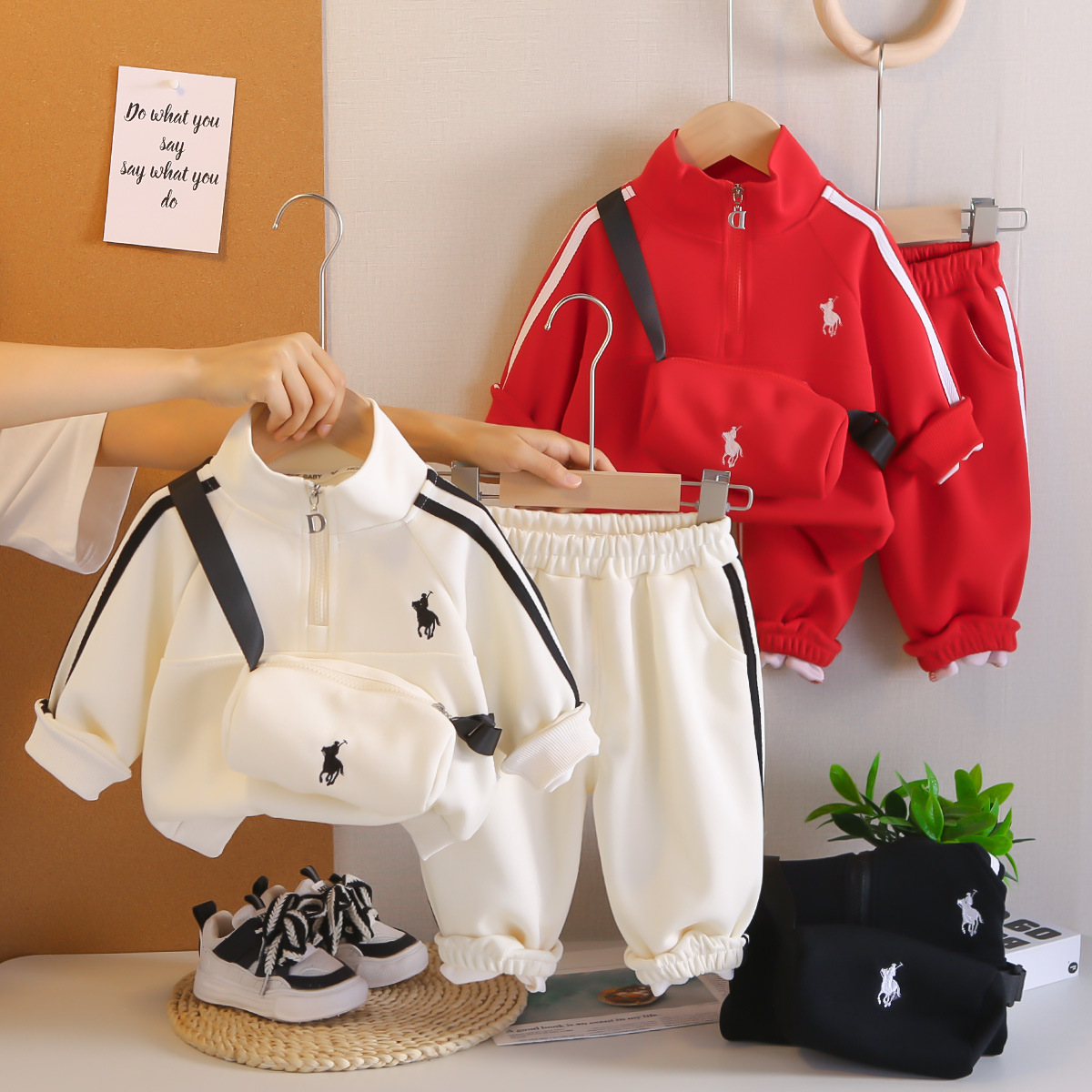 2025 New Boys 2-Piece Set, Fall Winter Casual Sports Outfit, Trendy Playwear for Baby Toddler and Kids