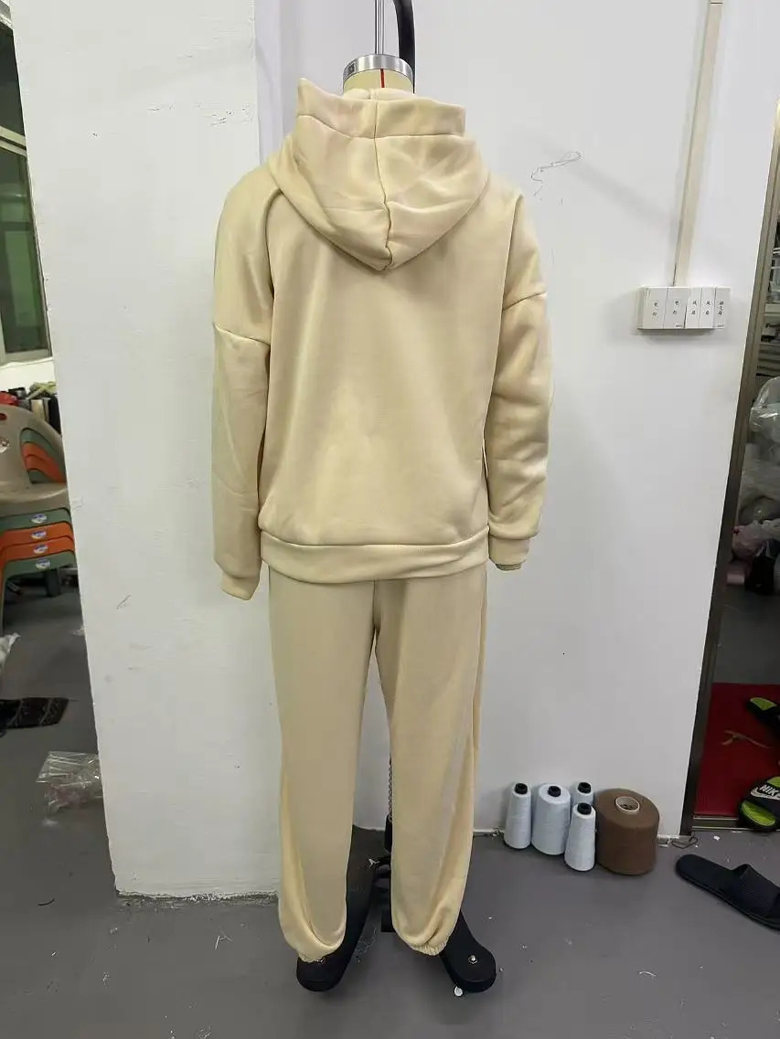 Autumn Winter Women Two Piece Set Tracksuits Set Oversize HoodiesSweatpants Warm Suits Pullover Sweatshirts Pants 2 Piece Set 251010