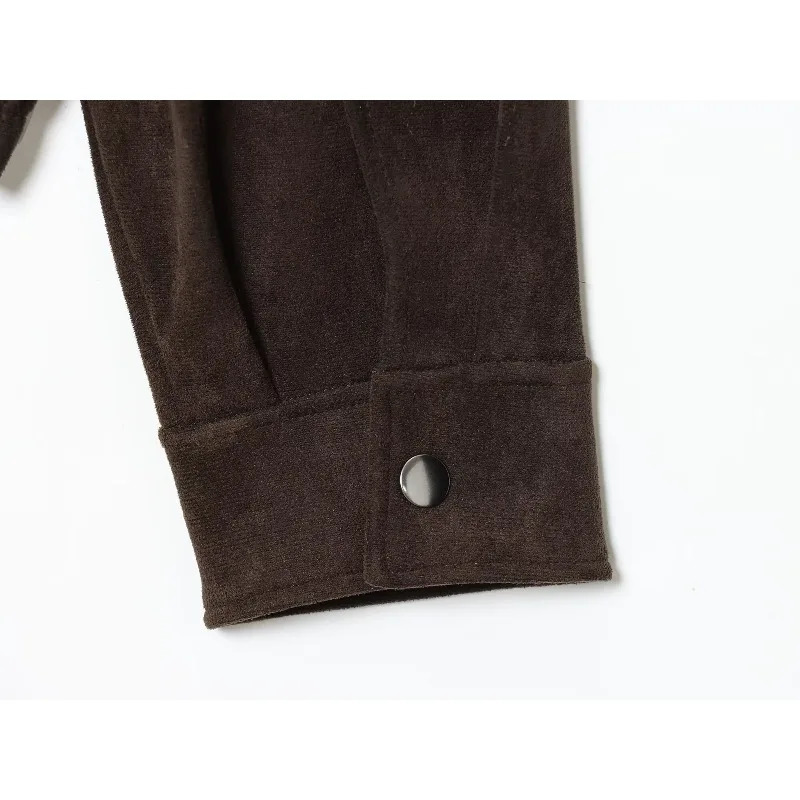 CharmChant Brown Zipper Suede Jacket For Woman In Winter Coat Female Streetwear Vintage Bomber Long Sleeve Outerwears 251021