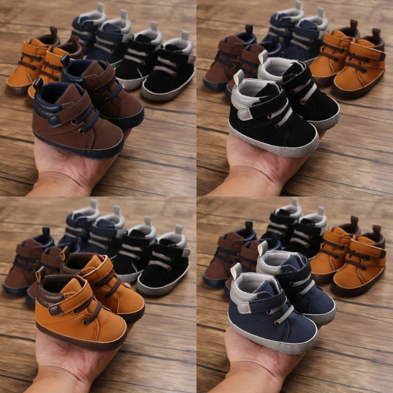 Spring and Autumn 01 Year Old Baby Soft Soled Sports Shoes born Casual High Top Walking 251022