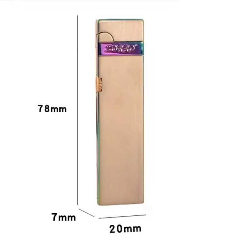 Zoro Metal Lighter Ultrathin personzed portable open flame grinding wheel cigarette lighter Birthday gift small tool C251022