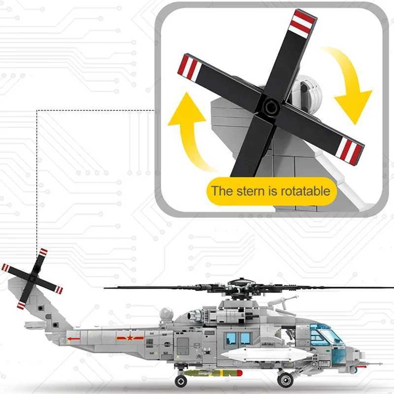 Technical Armed Police Helicopter Building Blocks Model Military STEM Kit WW2 Aircraft Warship Bricks Toys For Kids Adult Gifts J251022