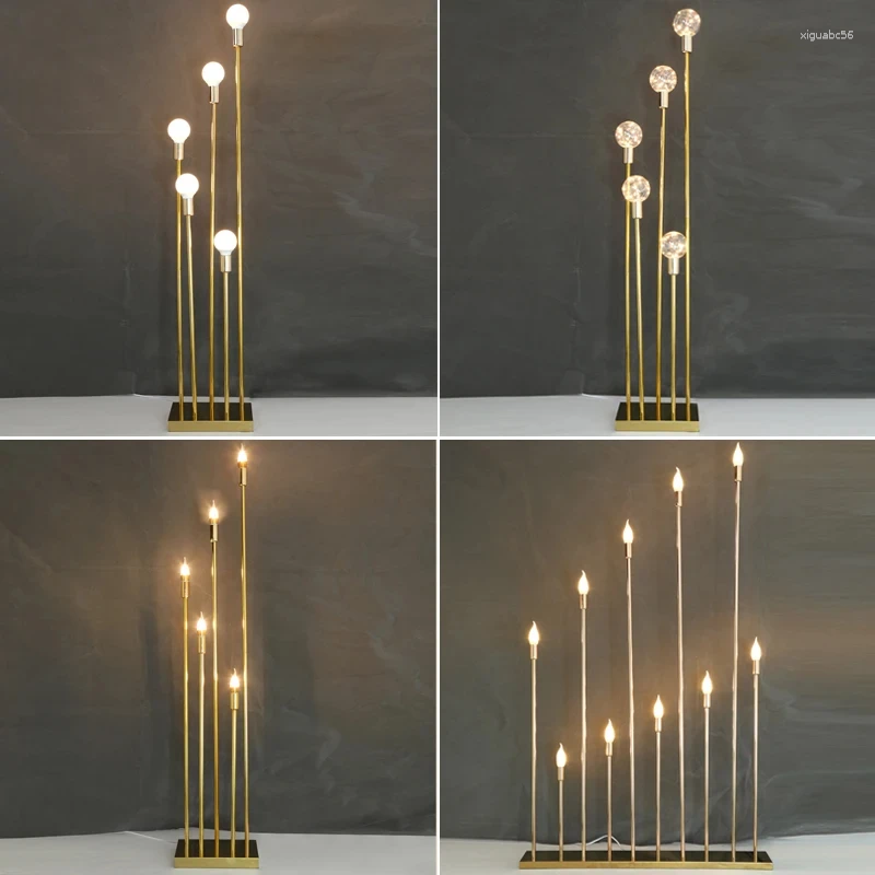 Candle Holders Metal Candelabra Electric Wedding Table Centerpiece Road Lead Candelabrum For Home Decor Electronic Candlestick XJ260305