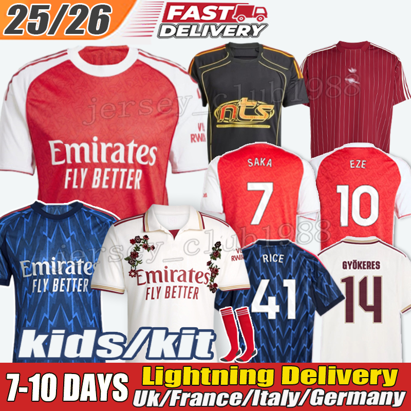 arsenallfootball kits 25 26 Soccer Jerseys Gyokeres jersey Eze Saka declan Rice shirt Zubimendi Martin odegaard bukayo Eberechi G.Martinelli Madueke football kits