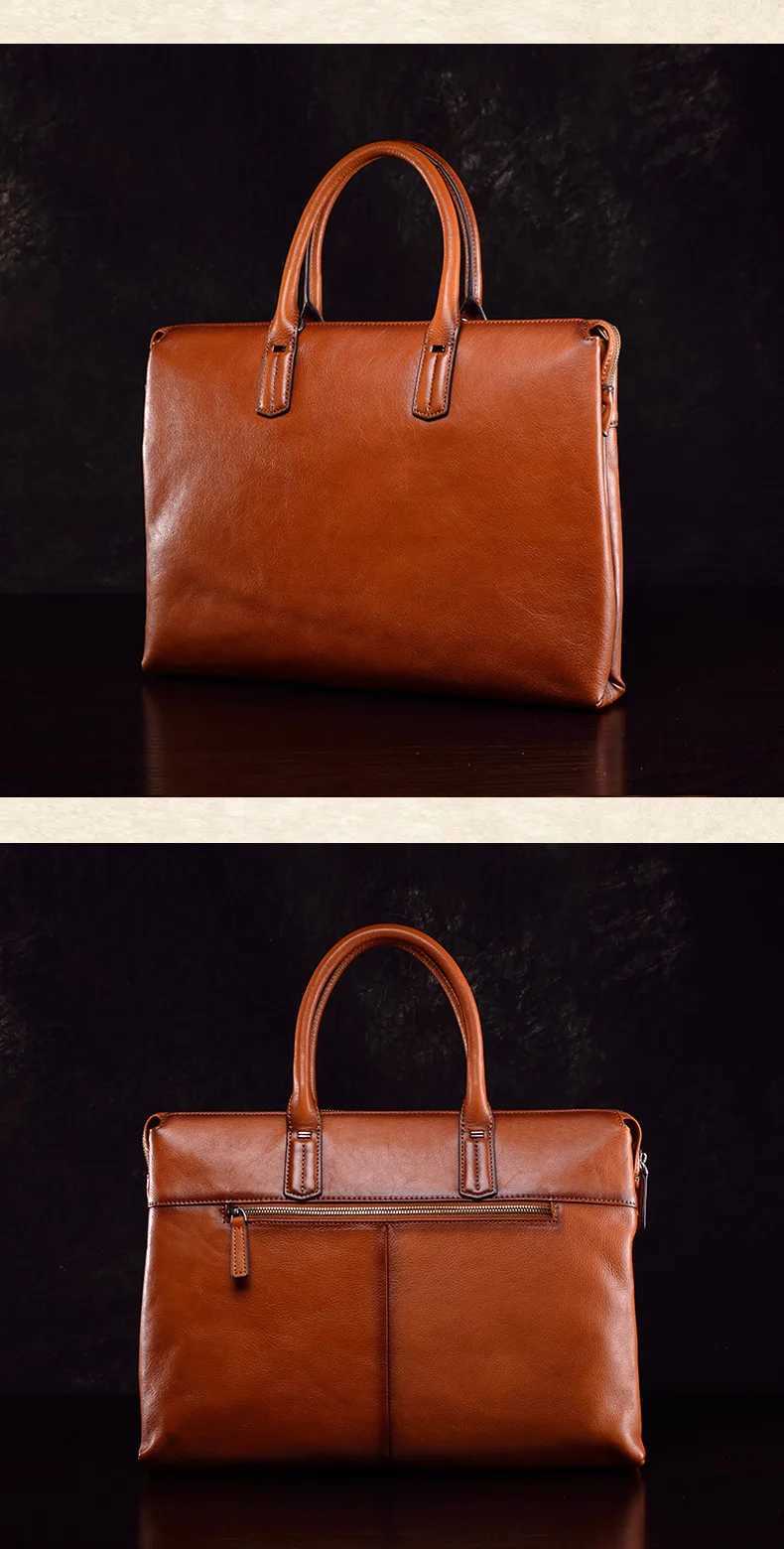 2025 New Genuine Leather Mens Briefcase Cowhide Handbags Business Casual Large Capacity Computer Bag Shoulder Messenger Bags W251022
