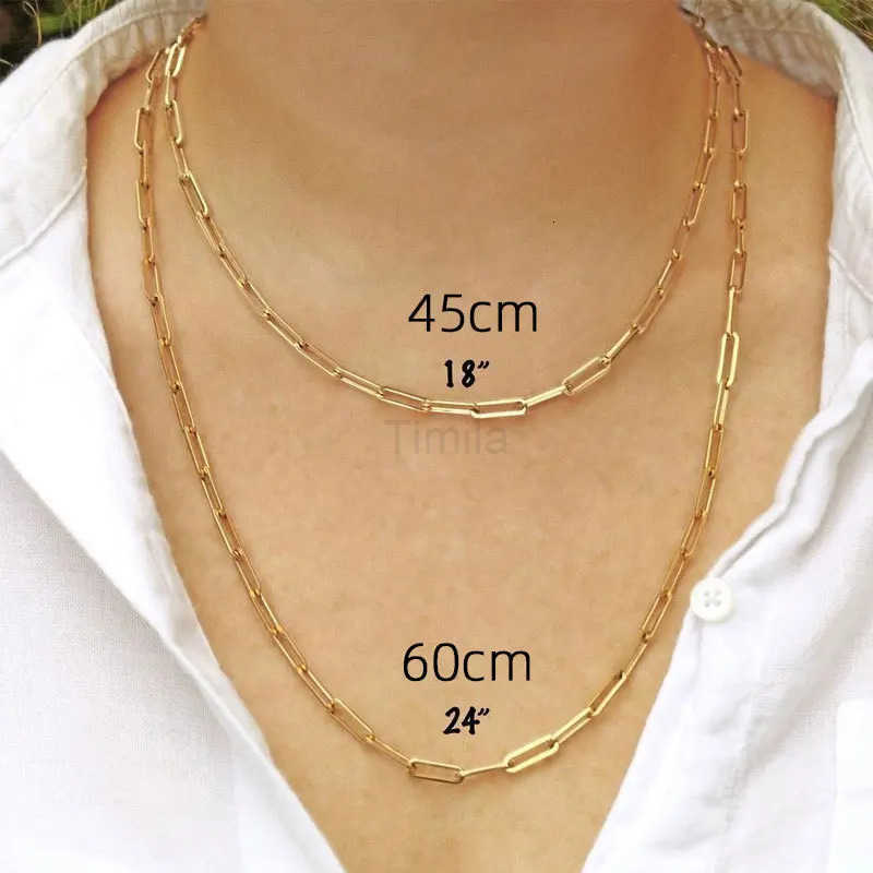 Womens Clip on Chain Necklace Stainless Steel Gold Chain Necklace Fashionable MENS Jewelry Gift U251022