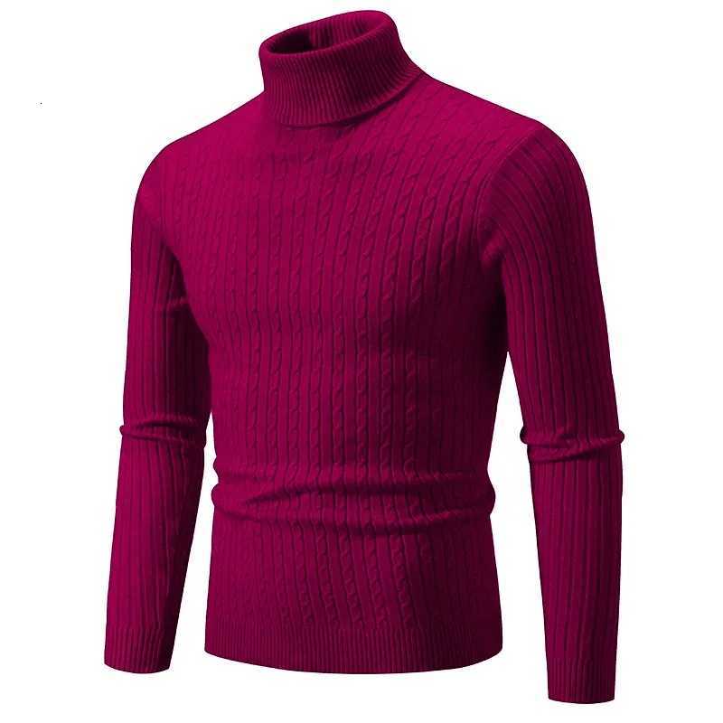 Autumn Mens High Neck Sweater Solid Color Knitted Pullover Warm Turtleneck Sweaters Woolen Mens Winter Thick Heavyweight TopsXJ251022
