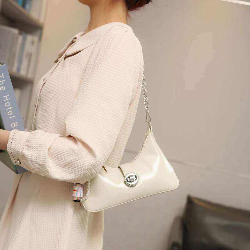 Retro Solid Color Female PU Leather Shoulder Fashion Women's Chain Handbags Casual Designer Hobos Underarm Bag Suo251022