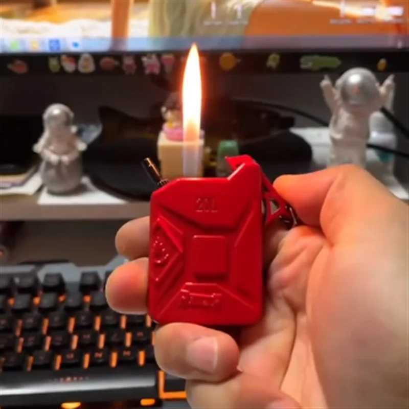 New 2025 Creative Open Fire Gas Lighter Personty Mini Key Chain Cigarette Accessories Small Gift for Men C251022