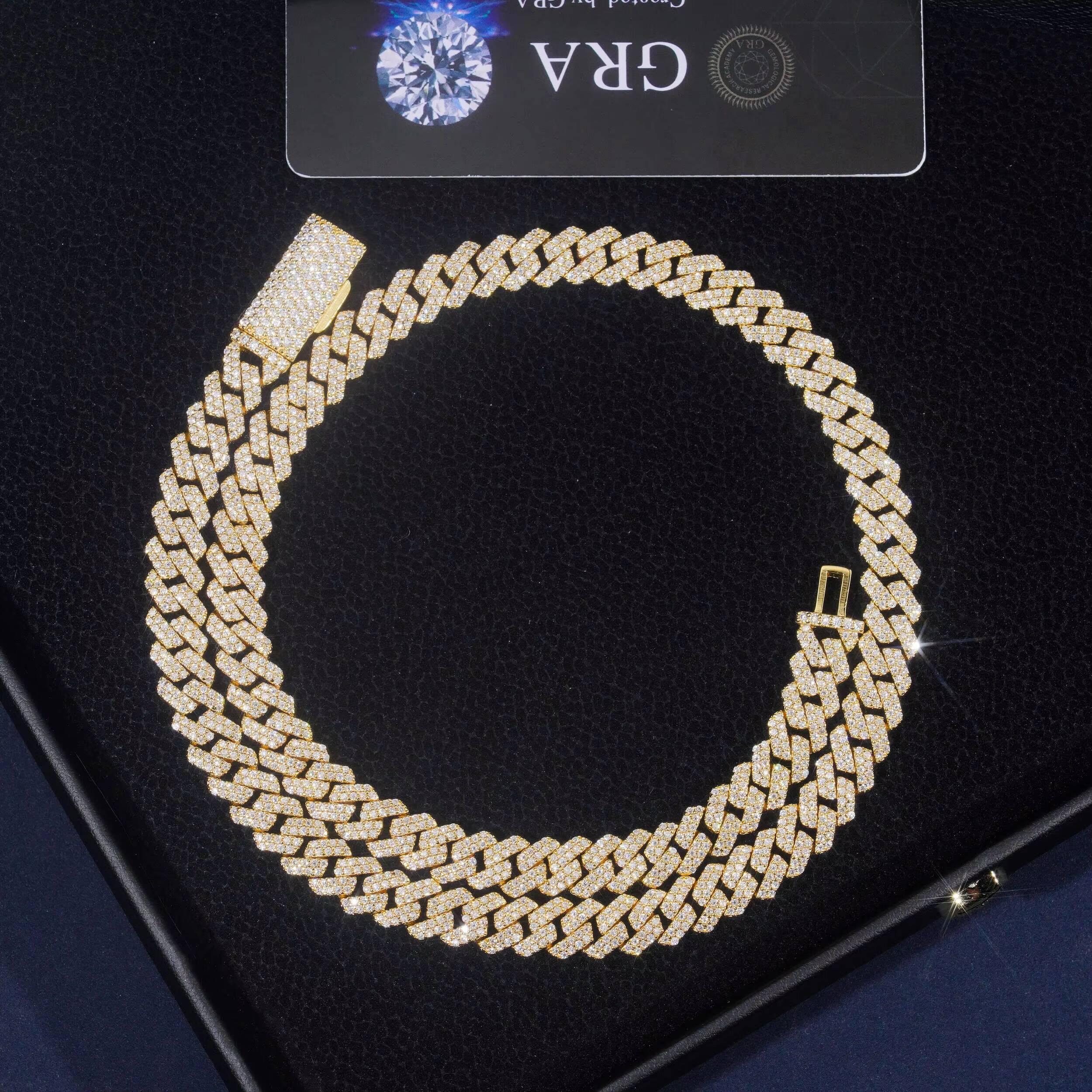 8mm Hip Hop Custom Jewelry Moissanite Necklace 925 Sterling Sliver Diamond Iced Out Cuban Link Chain Necklace Bracelet