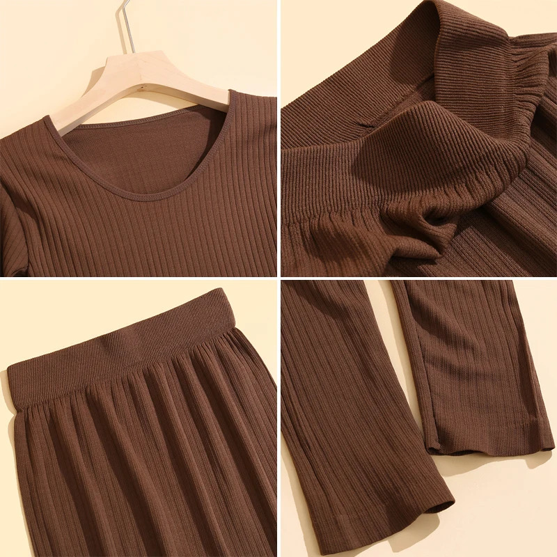 Women Thermal Underwear Winter Long Sleeve Winter Clothes Seamless Thermal Underwear Intimate Set Female Thick 2 Pcs Sleepwear 251022
