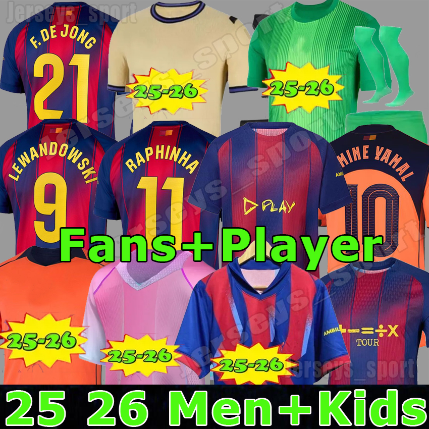 S-5XL 25 26 LAMINE YAMAL RAPHINHA RASHFORD Soccer Jersey 2025 2026 LEWANDOWSKI Camiseta de futbol PEDRI KOUNDE football KIT shirt men kids kits Players fans 888