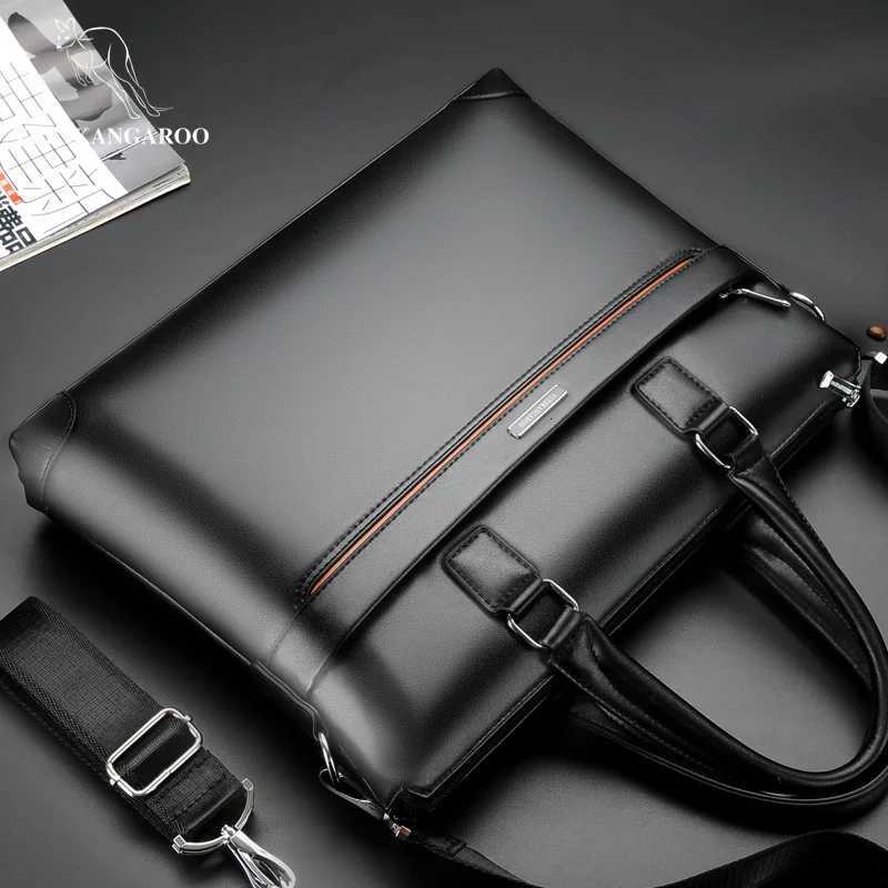 Kangaroo PU Leather Briefcases For Men Laptop Designer Document Business Tote Handbag Shoulder Square Side Porter Crossbody Bag W251022