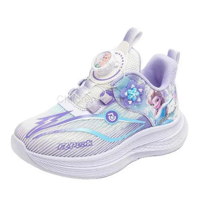 Disney Frozen Children Sneakers For Girls Shoes Princess Elsa Kids Running Leather Student Sports Purple Shoes Size 2738 H251022