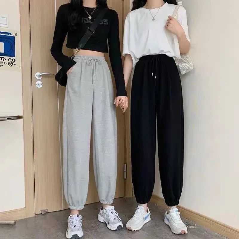 2024 Spring and Autumn New Fashionable Sports Pants Womens Black Legged Pants Casual Plush Fashion Brand Sanitary PantsT251022