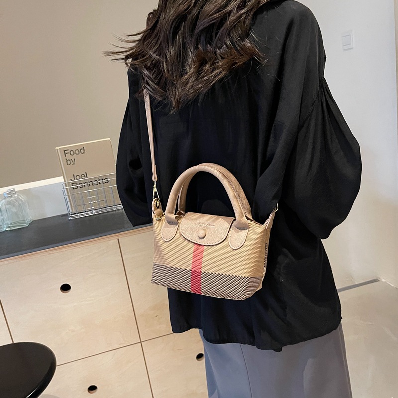 Designer bag free shipping 2025 new fashionable mini leisure Hobos bag retro check plaid tartan trendy cross body Bag white pink black brown