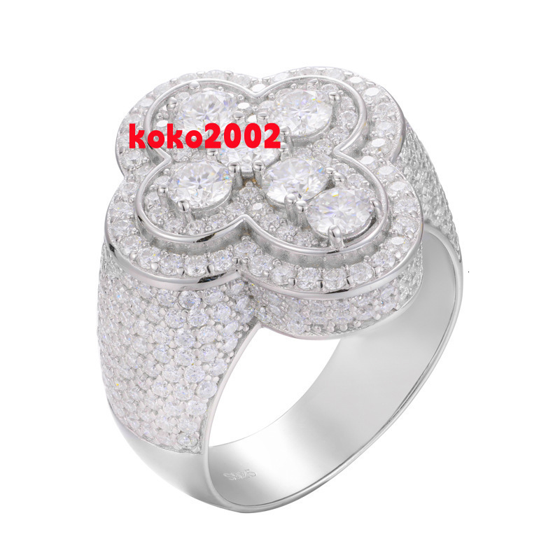 Hip Hop 925 Silver Moissanite Fine Jewelry Iced Bling Cross Ring for Men Women Valentines Day Prayer Gift Rings