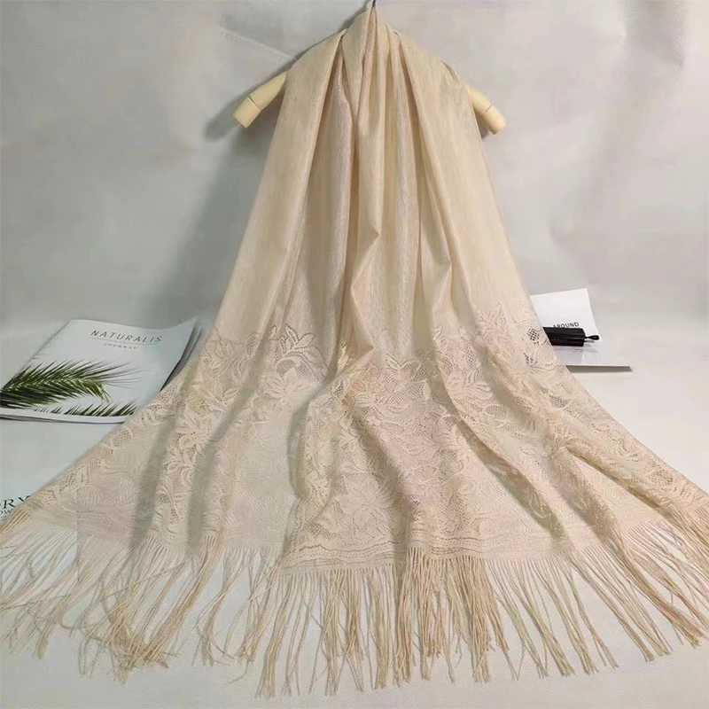 2024 Lace Tassel Shawl Fashion Hair Head Wrap Scarf Women Elegant Breathable Outdoor Lady Wedding Accessories Photo J251118
