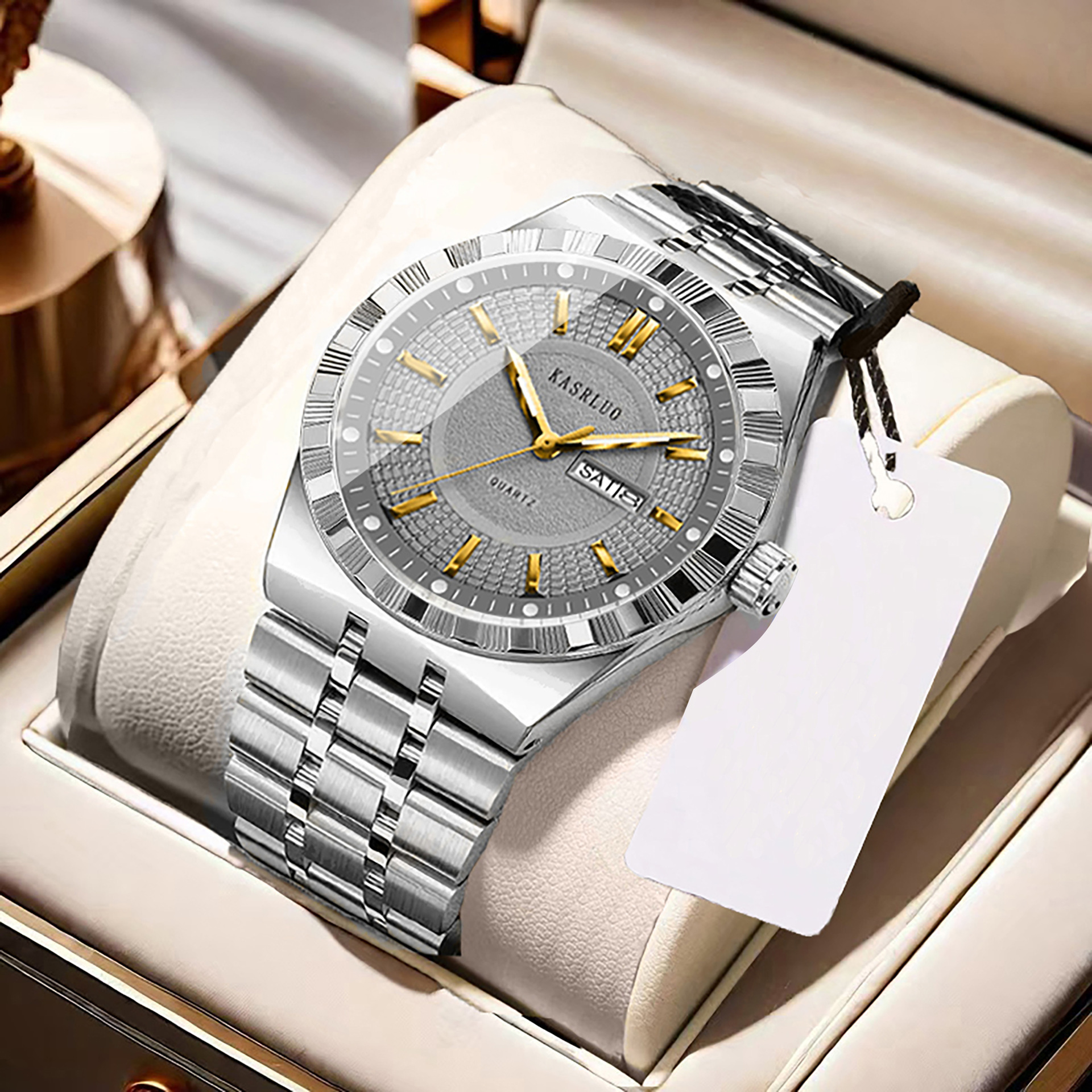 Designer Watch Men's Watch New Stainless Steel Waterproof Fashion Non-mechanical Luxury Watch Luminous Calendar Steel Band Quartz Watch