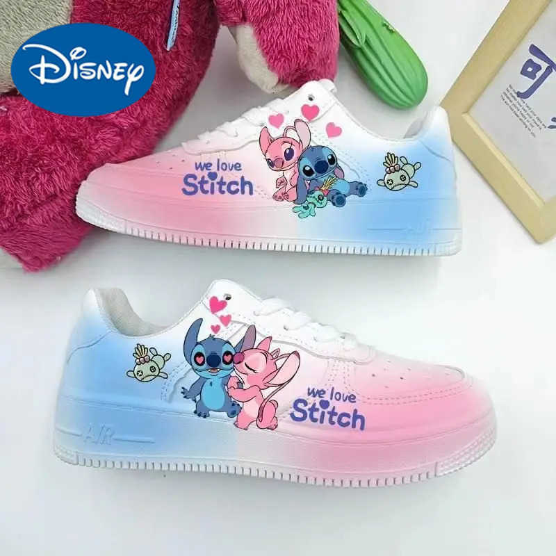 Disney New Stitch Anime Xangel Sneaker Summer Breathable Versatile Couples Cartoon Board Shoes Cute Student Leisure Shoes Gift H251022