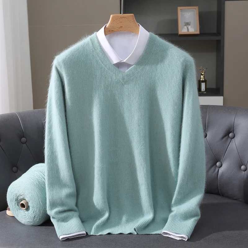 The New Mens Mink Wool Knitted Sweater For Autumn And Winter Is A Casual Pullover With A VNeck Simple And Elegant DBE D25XJ251022