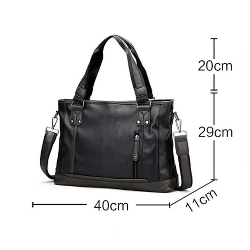 Brand Mens bag PU leather zipper briefcase business travel bags retro laptop bag high quality design Handbag Messenger bags W251022