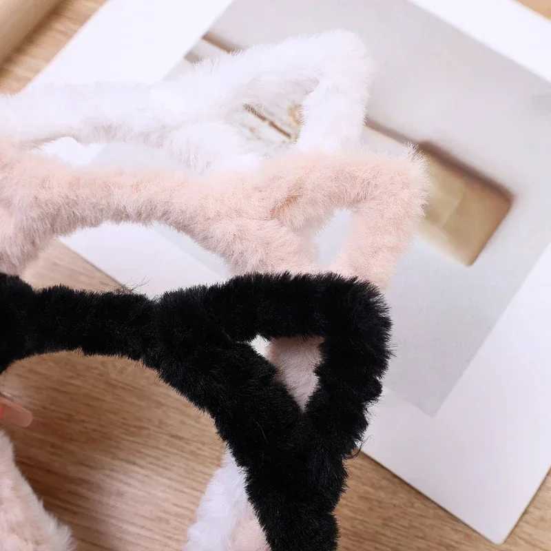 Plush Cat Ear Lolita Headbands Girls Cartoon Furry Hair Bands Hoop Women Cosplay Costume Party Headwear Korean Hair Accessories V251022