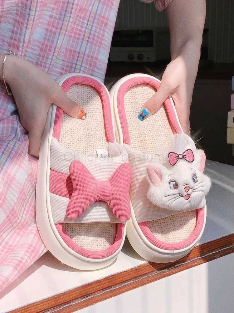 Disney women princess cute Mary Cat Cotton slippers nonslip soft bottom sports shoes for girl gift H251022