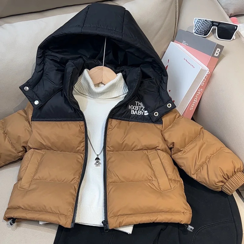 Autumn and Winter Childrens down Jacket Middle Large Children Thickened Color Blocking Men Women Baby 251013