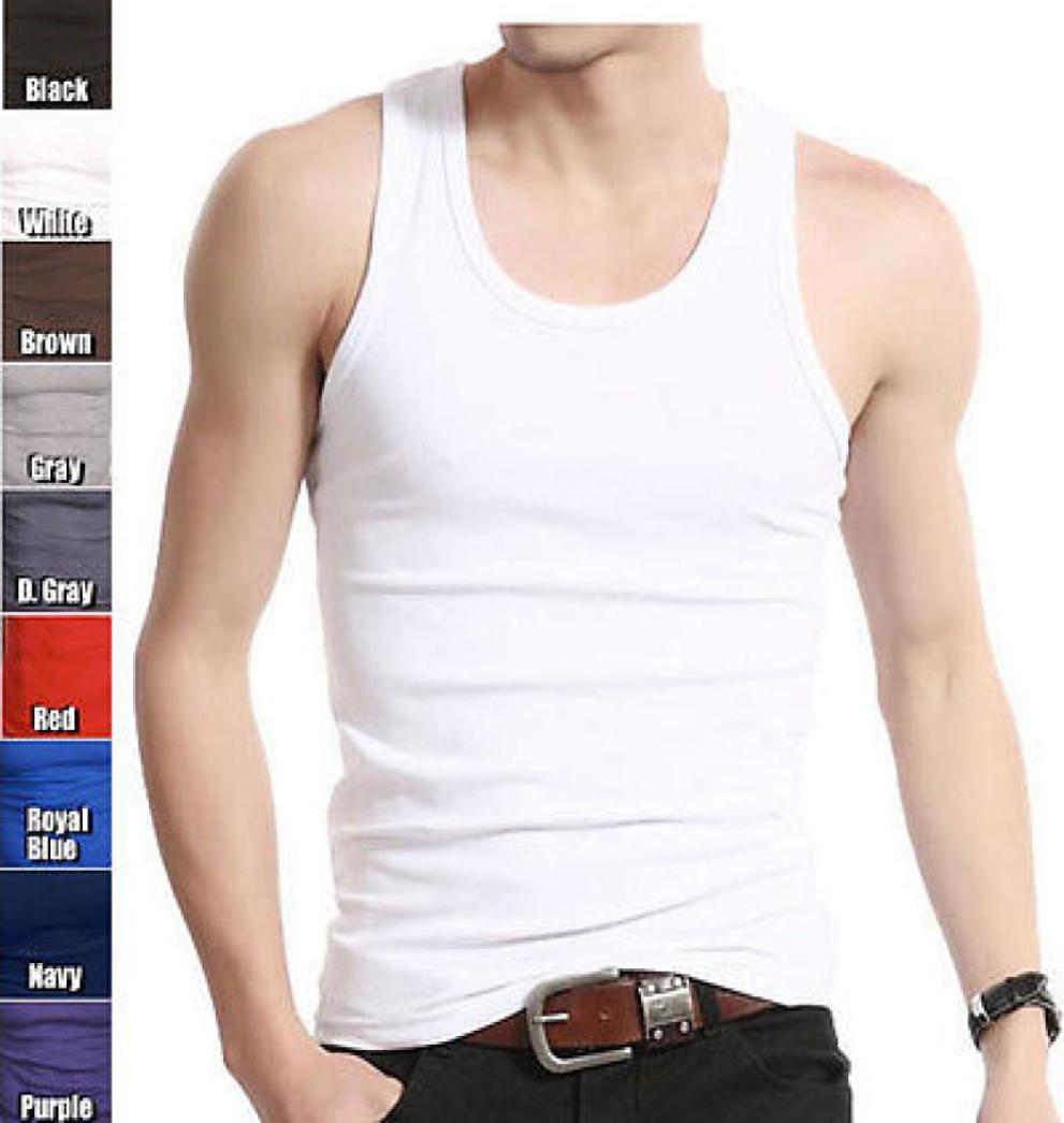 Whole Muscle Men Top Quality Cotton AShirt Wife Beater Ribbed Tank Top8390912