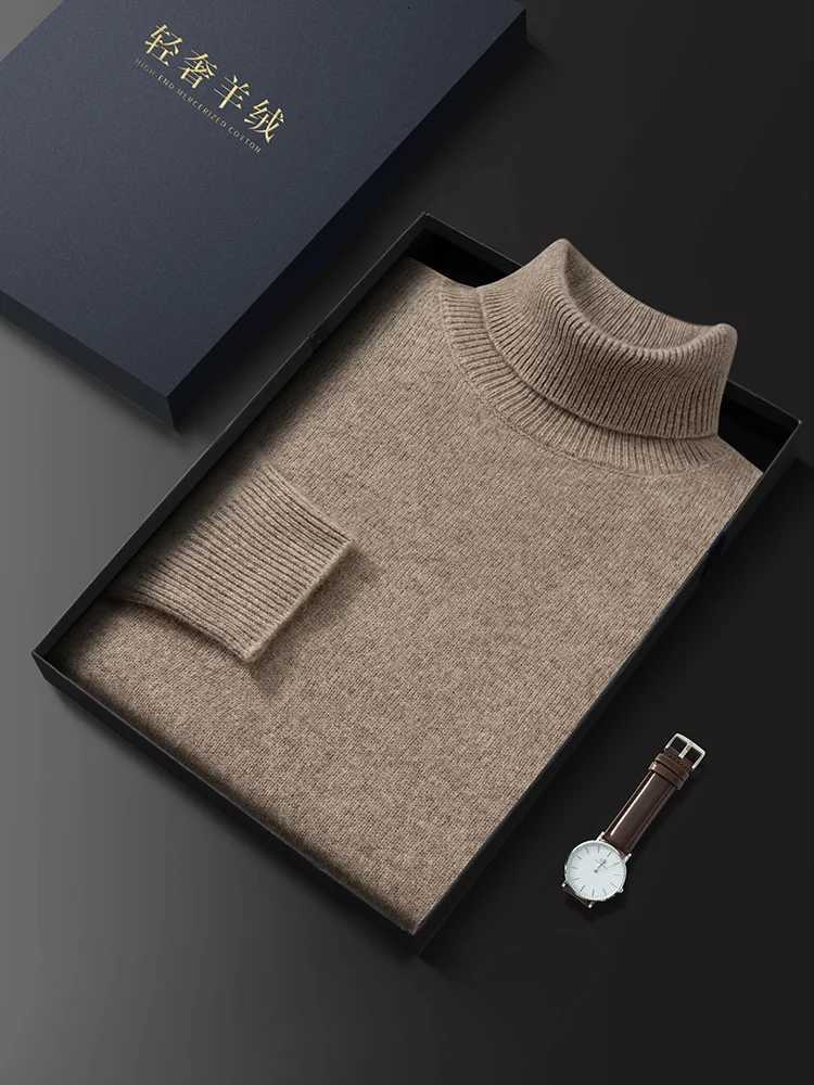 Fashion Basic Turtleneck Sweater Pullover 100 Cashmere Mens Autumn Winter Sweater Soft Warm Thick Clothes Causal Pullover KnitXJ251022