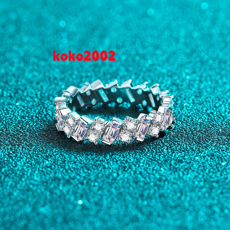 High Quality Womens 925 Pure Silver Moissanite Ring PT950 Gold Plating