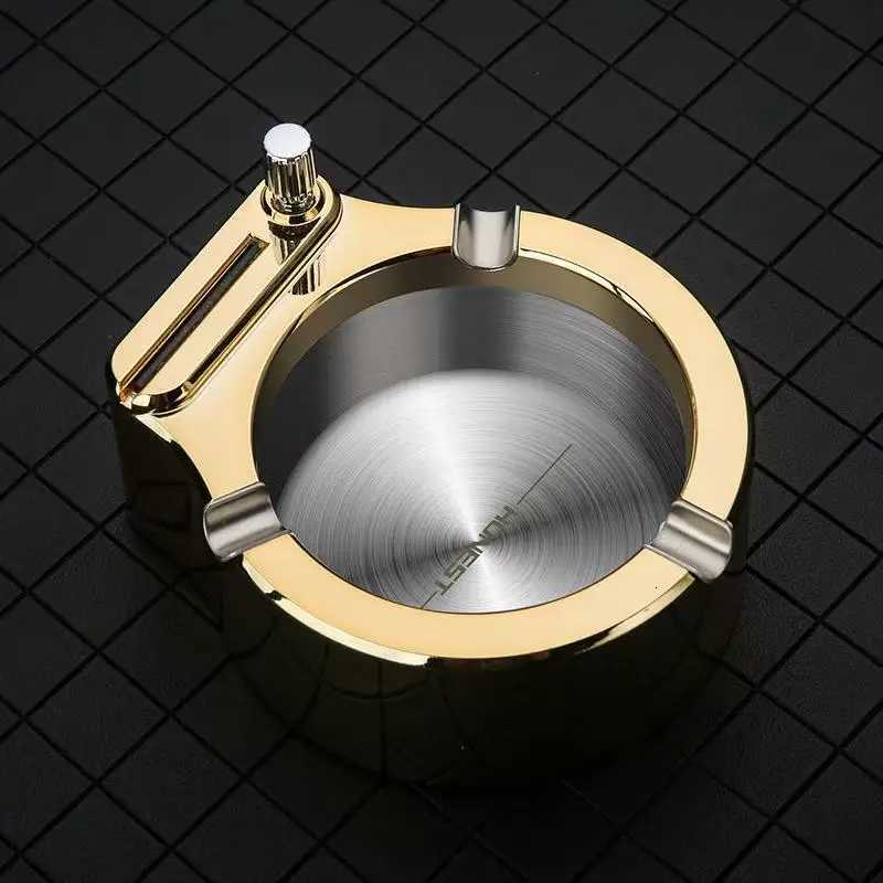 2025 HONEST New Kerosene Windproof Ashtray Lighter Creative Cool Match Lighter Mens Festival High end Gift Smoking Accessories C251022