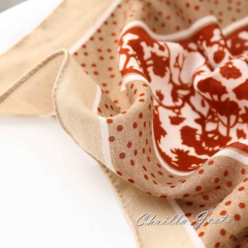 Autumn Winter Fashion Floral Dot Printed Cotton Feeling 110cm Square Travel Beach Shawl Women Hijab Scarf J251118