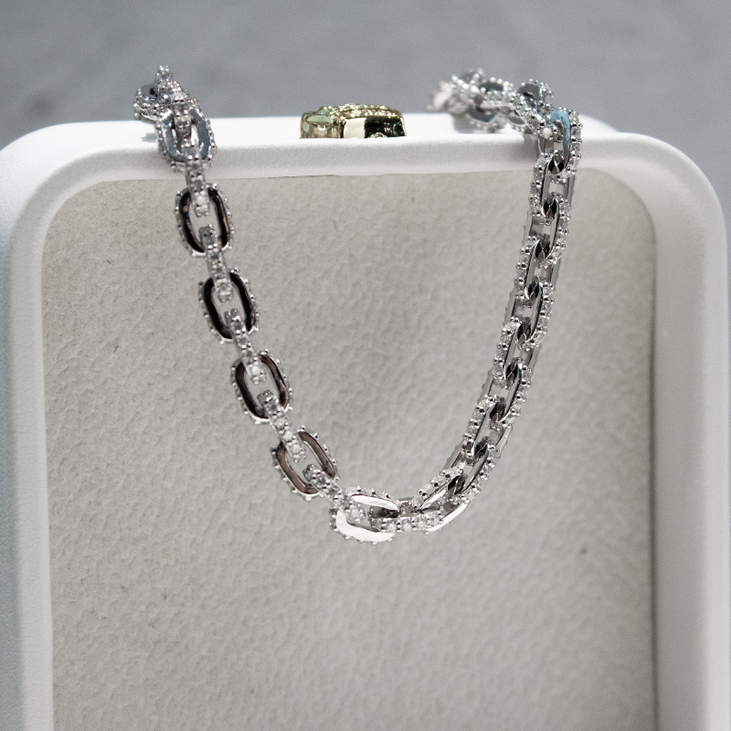 5mm 925 Solid Silver Fully Iced Out Hip Hop Jewelry Man Infinity Cuban Link Bracelet Moissanite