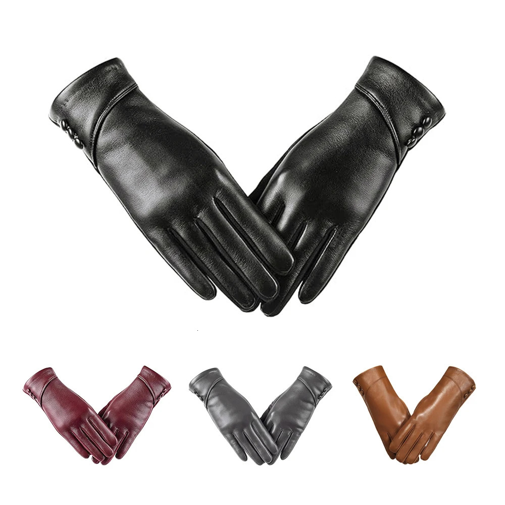 Genuine Leather Gloves for Women Soft Sheepskin Warm Touchscreen Gloves Fashion Women Leather Gloves Winter 251020
