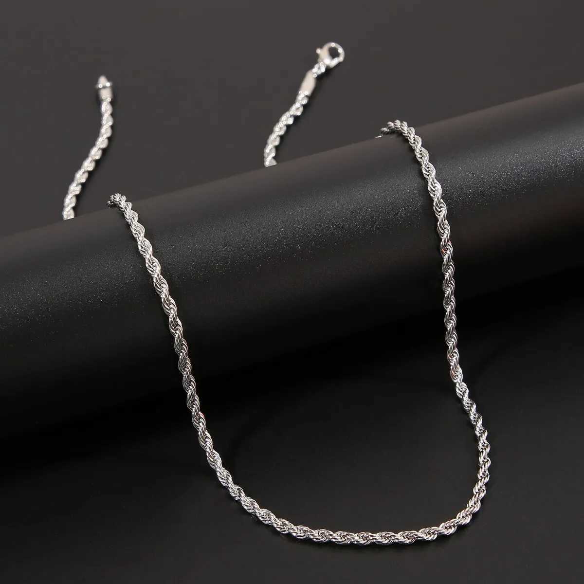 Twist Chain Necklace Twist Shape Stainless Steel Golden and Silvery Hip Hop Style Rope Chain Womens Fashion Simple New Jewelry V251022
