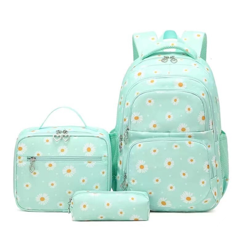 New hot selling designer girls' elementary school backpack with fresh printing, waterproof and cute daisy children's backpack