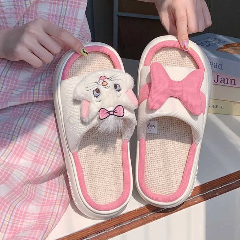 Disney women princess cute Mary Cat Cotton slippers nonslip soft bottom sports shoes for girl gift H251022