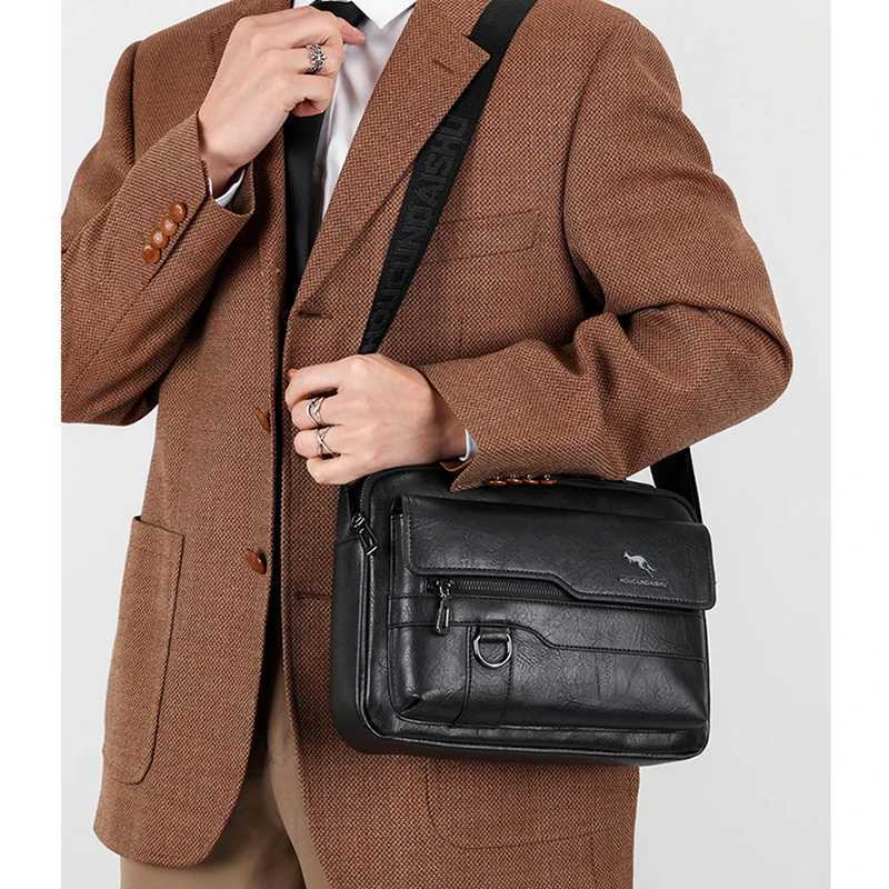 PU Leather Briefcase Hand Bag For Men Cross Messenger Office Business Tote Ipad Square Card Wallets Crossbody Shoulder Side Bag W251022