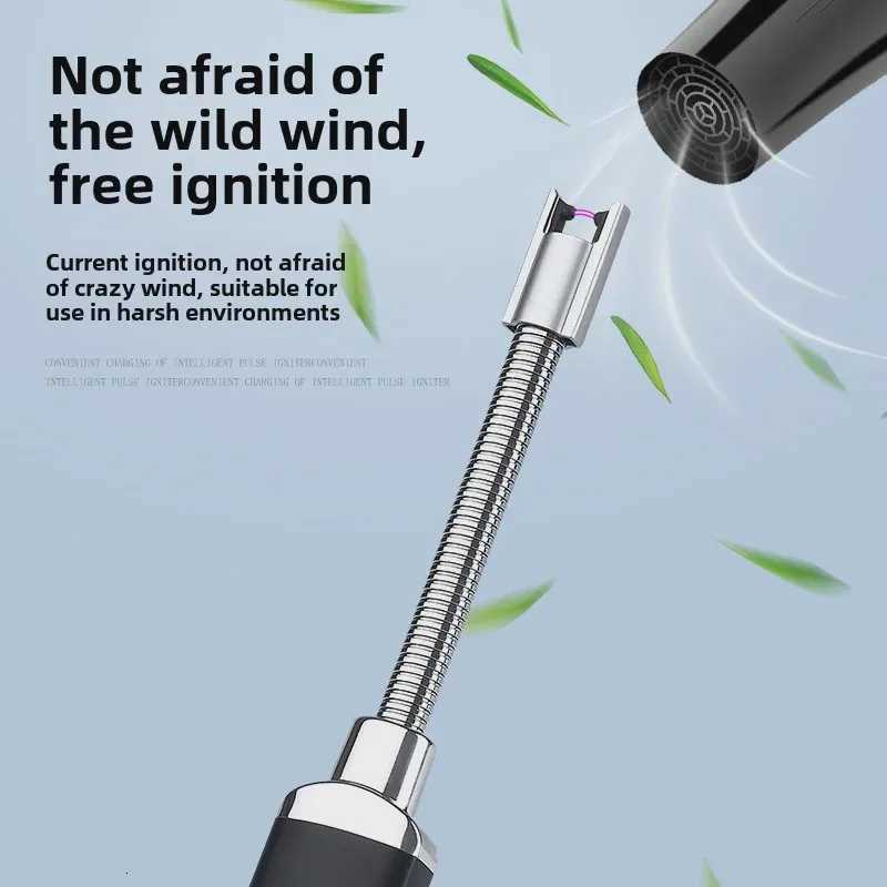 Candle Lighters Rechargeable Arc Lighter Windproof Flameless Lighters with Power Display for BBQ Grills C251022