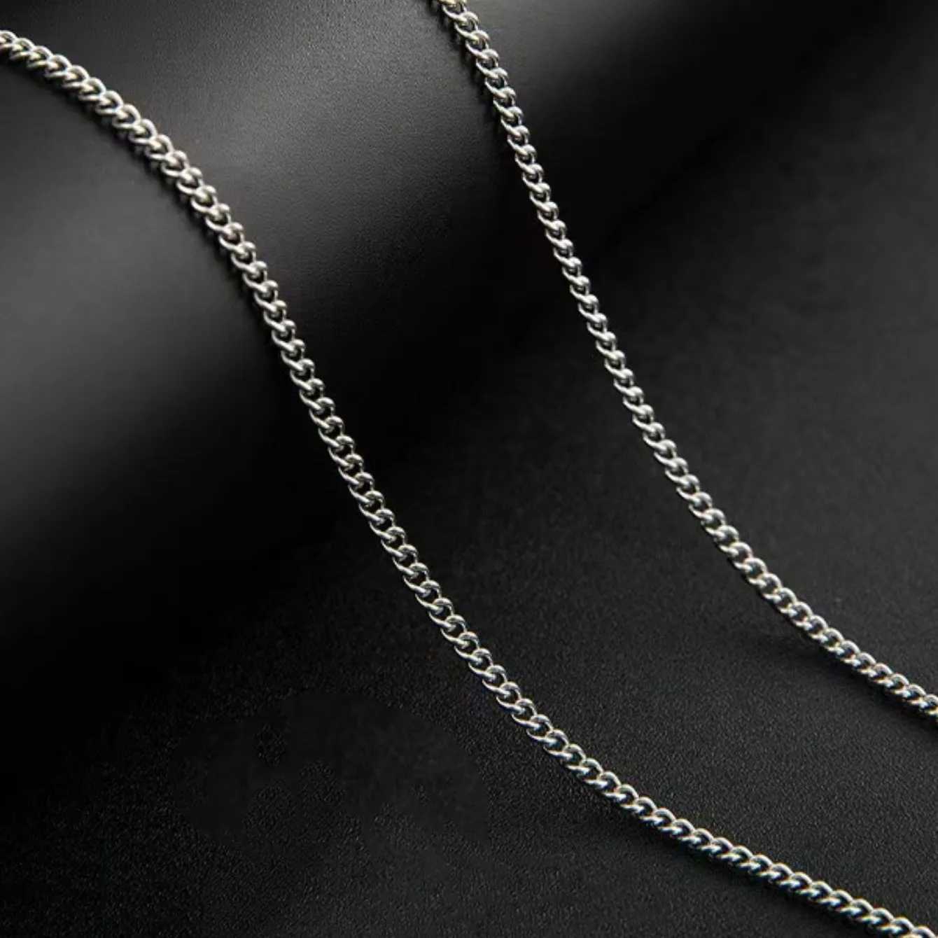 3mm Mens Cuban Chain Necklace Simple Stainless Steel Necklace Fashion Titanium Steel Jewelry Trend Accessories Gift V251022