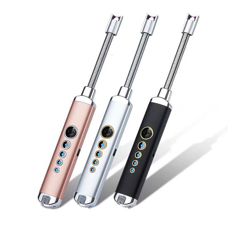 Candle Lighters Rechargeable Arc Lighter Windproof Flameless Lighters with Power Display for BBQ Grills C251022