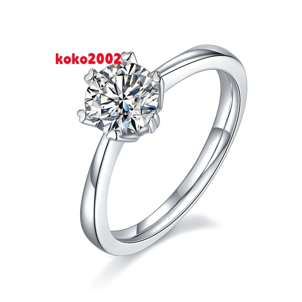 1ct Women Moissanite Rings 925 Sterling Silver Trendy Wedding Moissanite Jewelry With GRA Certificate