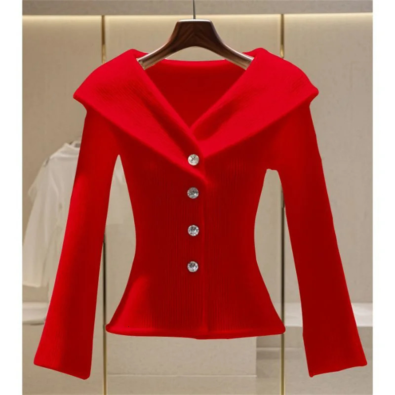 High Quality Cardigan Sweaters Jacket Womens Fashion Autumn VNeck Elegant Casual Coat Female Slim Knitted Ladies Tops 251020