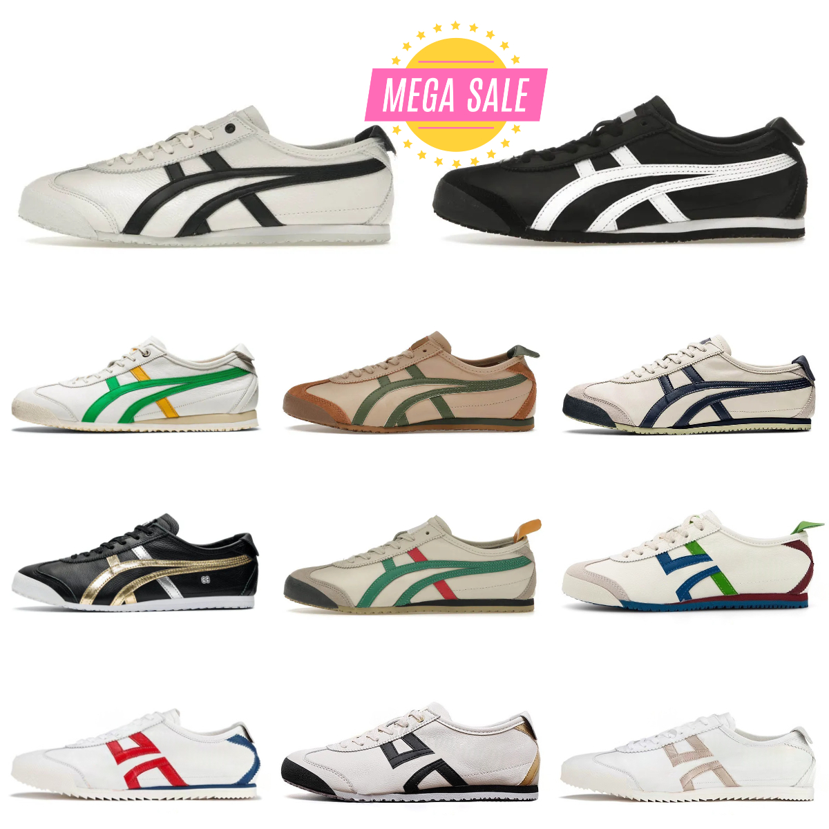 Trainers MeXico 66 Sports Shoes OnitsuKaes TiGers Womens Mens Vintage Black White Blue Grey Birch Peacoat Casual Shoes Latex Combination Insole Designer Sneakers