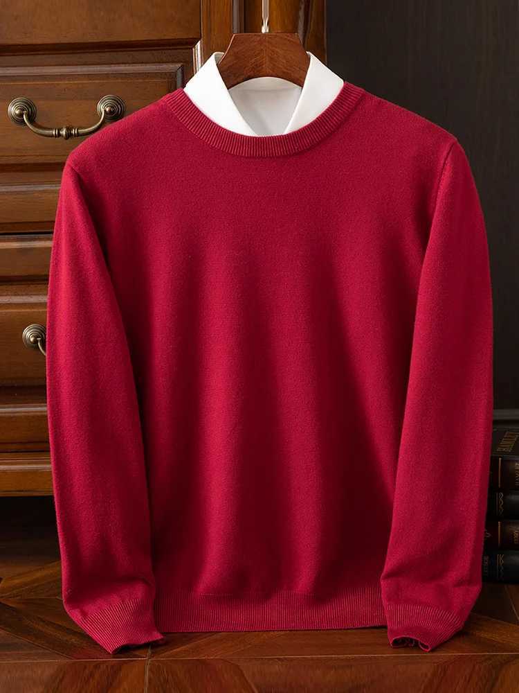 Choice Mens Wool Sweater Autumn Winter New Round Neck Pullover Loose Solid Color Bottoming Shirt Long Sleeve Smart Casual TopsXJ251022